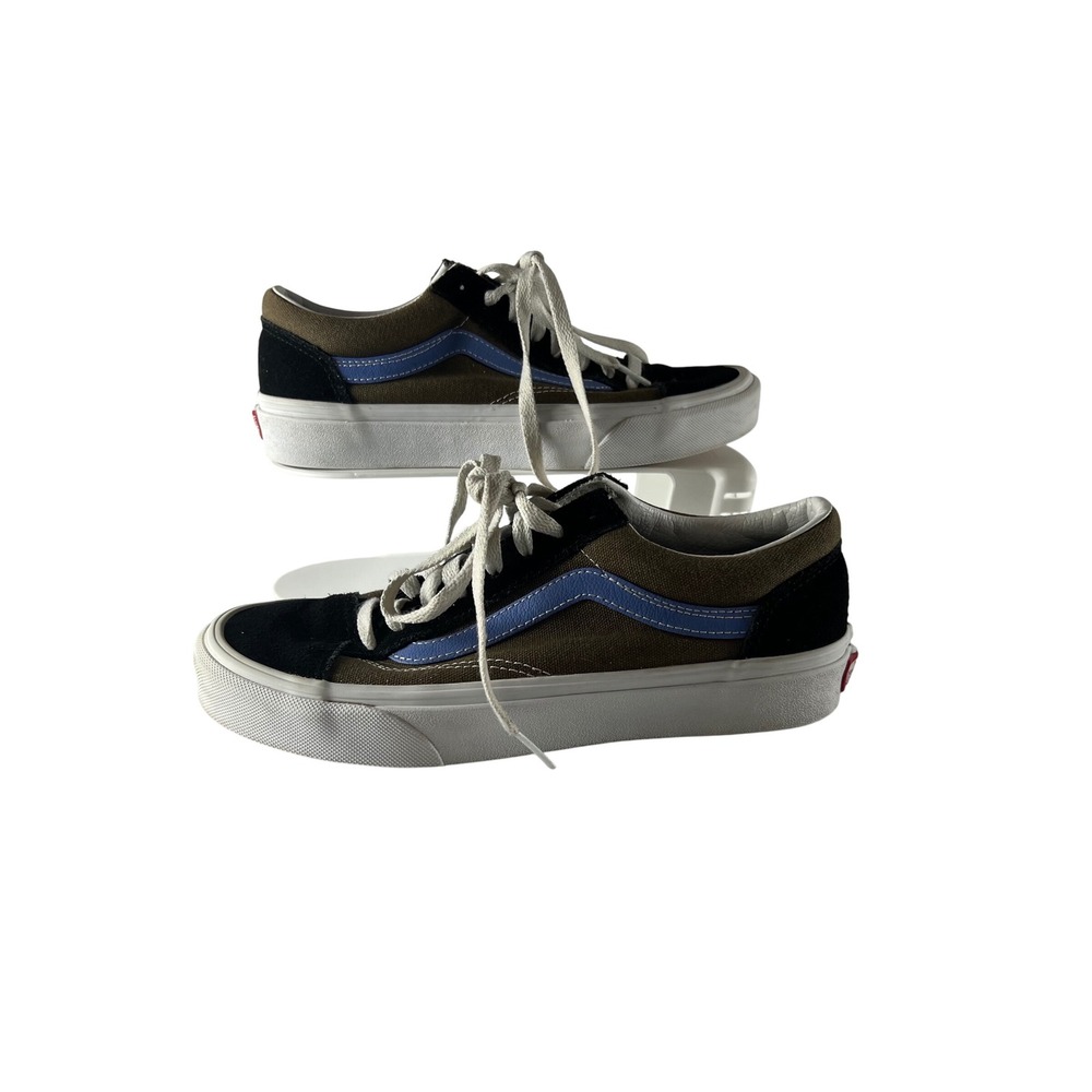 Vans Old Skool Suede Canvas Sneakers Olive Black Blue Women's Size 8 No Size Tag